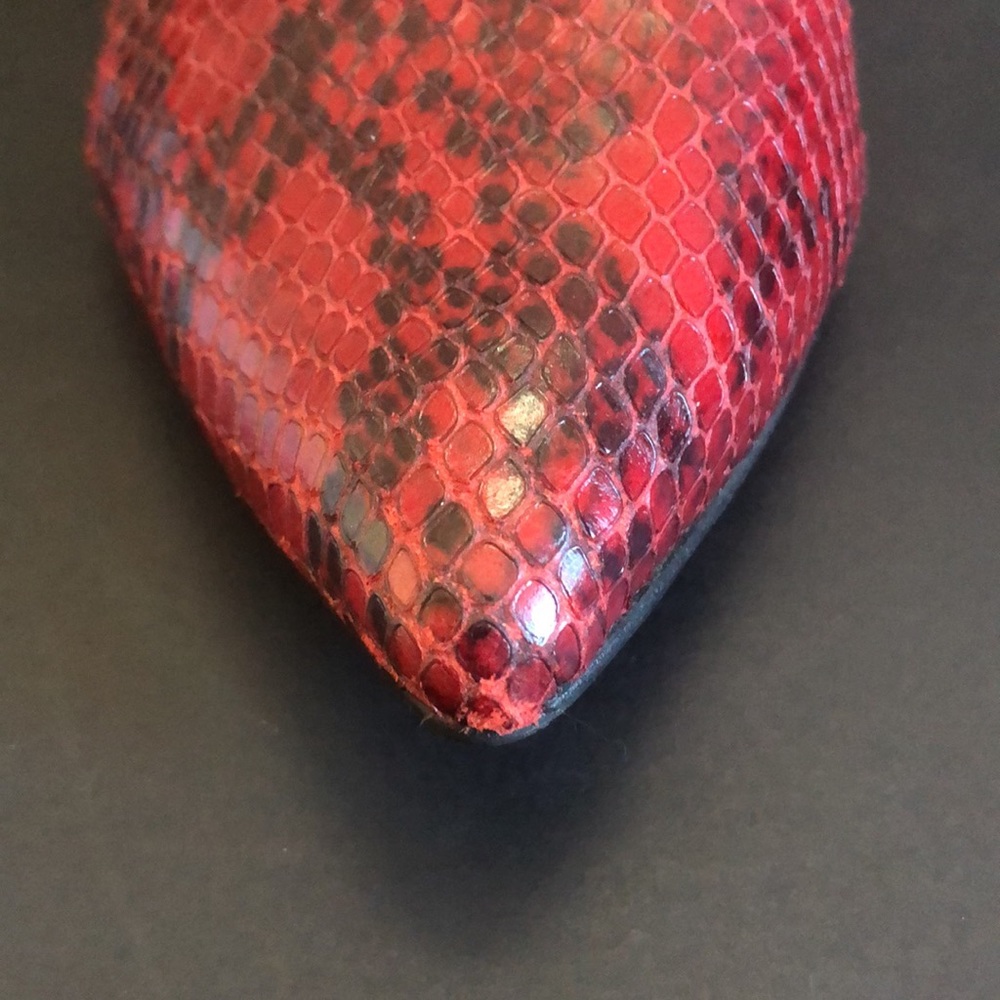 ‼️SOLD‼️L’INTERVALLE red snake skin flats, Size 6 US, Made in Spain. - Picture 5 of 13